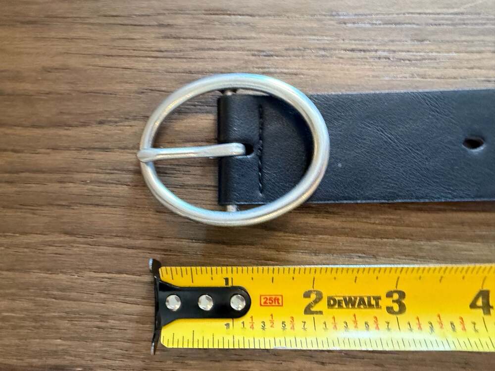 Women's Black O-Ring Buckle Belt Size L